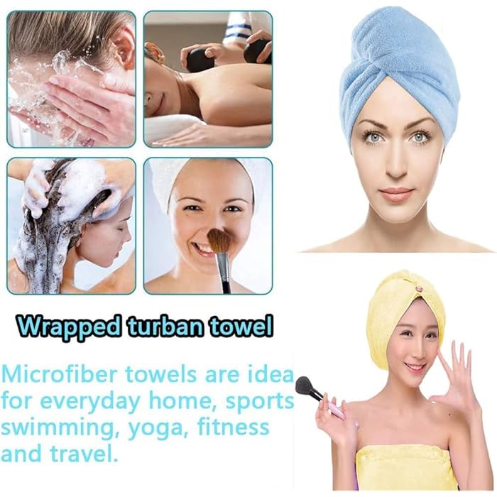 Large Microfiber Hair Drying Cap 65x30 cm Soft Hair Towel Bonnet for Fast Drying Reduce Frizz Split Ends Easy Daily Hair Care at Home and Shower Use - Image 4